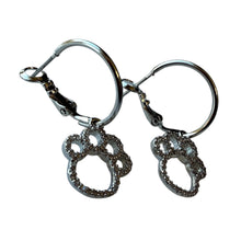 Load image into Gallery viewer, Cubic Zirconia Puppy Paw Hoop Earrings
