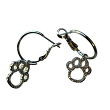 Load image into Gallery viewer, Cubic Zirconia Puppy Paw Hoop Earrings
