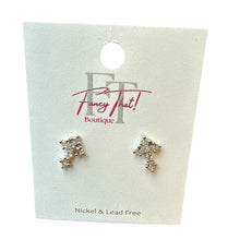 Load image into Gallery viewer, Radiant CZ Cross Earrings
