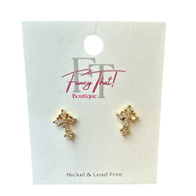 Load image into Gallery viewer, Radiant CZ Cross Earrings
