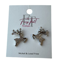 Load image into Gallery viewer, Oh Reindeer! CZ Post Back Earrings
