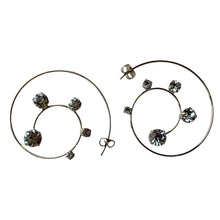 Load image into Gallery viewer, Spiraling Glamour CZ Open Hoop Earrings
