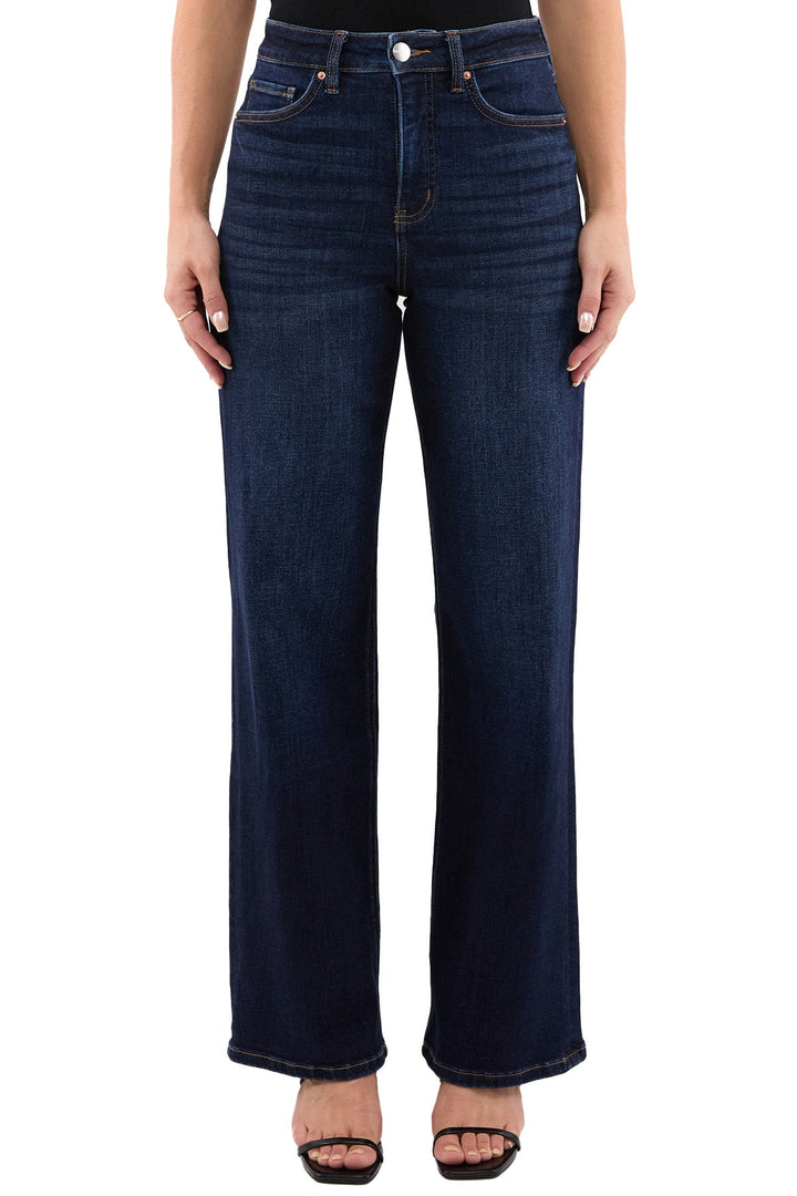 Dark Denim High Rise Wide Leg Jean by RFM