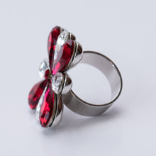 Load image into Gallery viewer, Red and Crystal Bloom Ring
