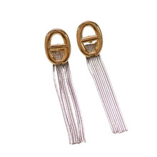 Load image into Gallery viewer, Sway To &amp; Fro Dangle Two Tone Earrings
