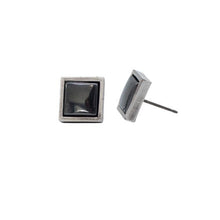 Load image into Gallery viewer, Black Mirror Square Stud Earrings
