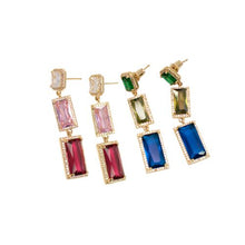 Load image into Gallery viewer, Emerald Cut Multi-Shade Trio Earrings

