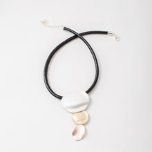 Load image into Gallery viewer, 1, 2, 3 Stacking Metal Pendant on Leather Cord Short Necklace
