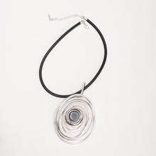 Load image into Gallery viewer, Spiraling To The Stone Pendant on Leather Cord Short Necklace
