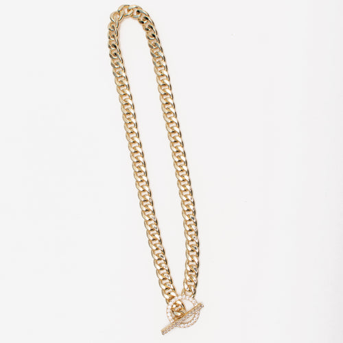 Dazzling Toggle Polished Curb Necklace