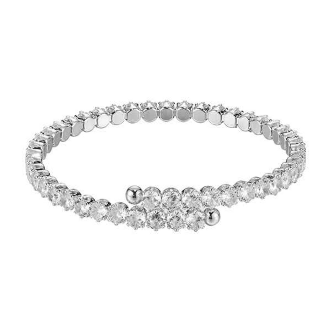 Simply A Stunning Line Up CZ Wrap Bracelet