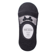 Load image into Gallery viewer, Bow Sheer Top No Show Socks with Silicone Non Slip Grip Heel
