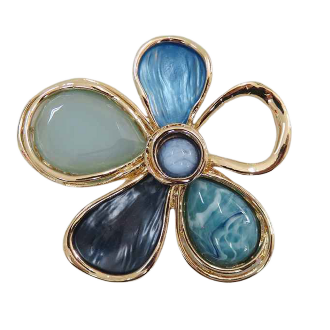 Multi Texture Loop Flower Magnetic Brooch