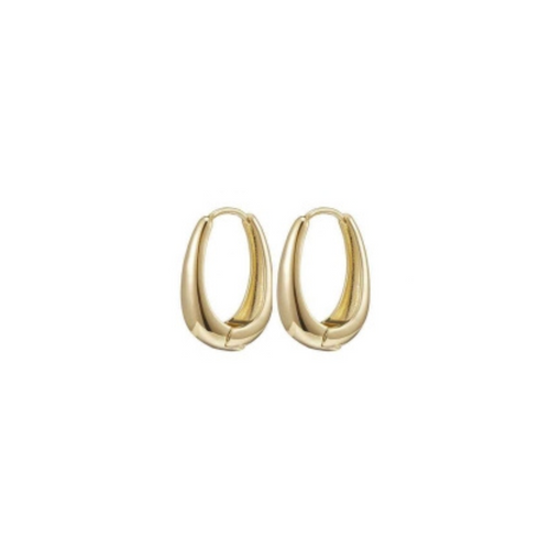 Sleek Elegance Oval Drop Hinge Earrings