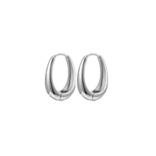 Sleek Elegance Oval Drop Hinge Earrings