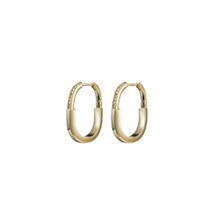 Load image into Gallery viewer, The Lock CZ Oval Hoop Earrings
