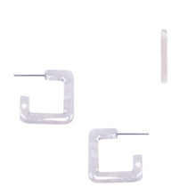 Load image into Gallery viewer, Lucite Square Open Hoop Earrings
