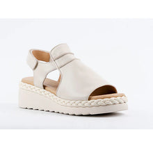 Load image into Gallery viewer, Sophia Leather Wedge Strap Sandal
