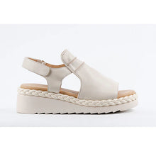 Load image into Gallery viewer, Sophia Leather Wedge Strap Sandal
