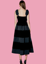 Load image into Gallery viewer, Black Beauty Velvet Contrast Sleeveless Midi Dress
