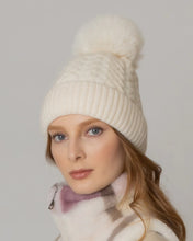 Load image into Gallery viewer, Fancy Cable Knit Winter Hat with Pom Pom
