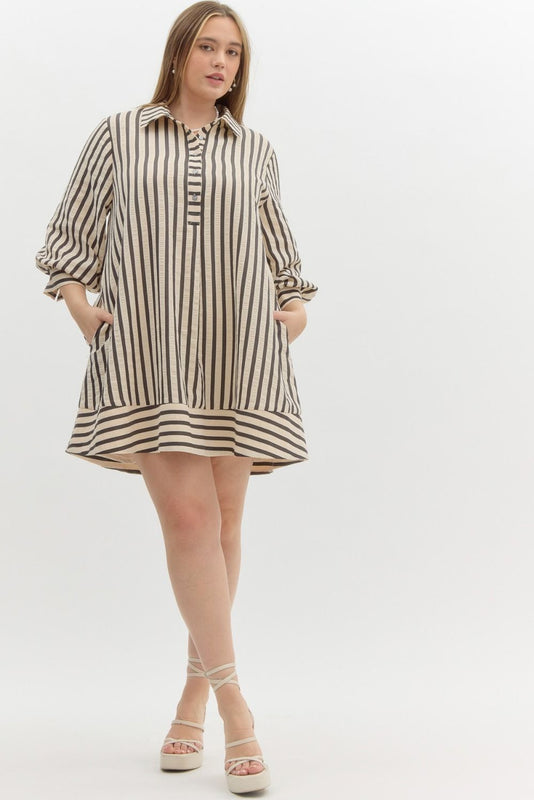 Sunday Morning Three Quarter Lined  with Pockets Dress