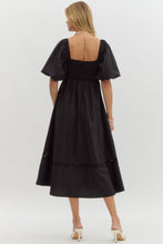 Load image into Gallery viewer, Central Park Escape Smocked Puffed Sleeve Dress
