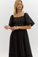 Load image into Gallery viewer, Central Park Escape Smocked Puffed Sleeve Dress
