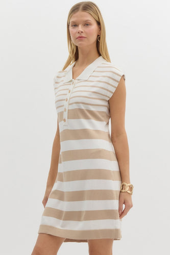 Summer Escapes Jersey Collared Dress