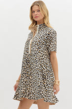 Load image into Gallery viewer, Leopard Print Collared Button Down Mini Dress
