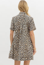 Load image into Gallery viewer, Leopard Print Collared Button Down Mini Dress
