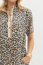 Load image into Gallery viewer, Leopard Print Collared Button Down Mini Dress
