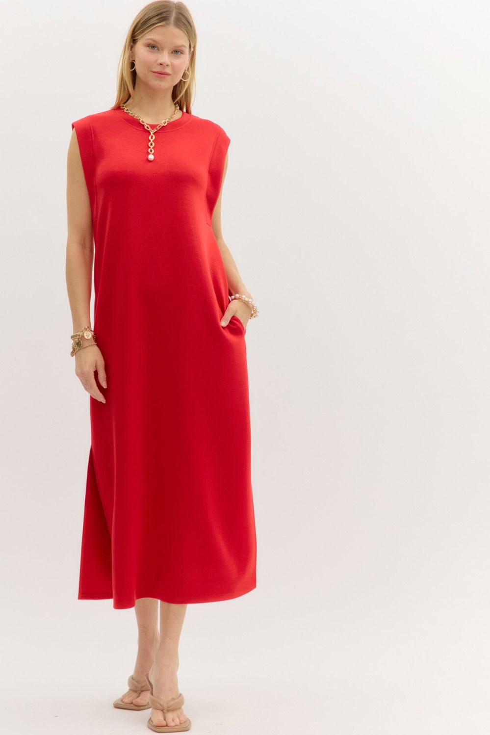 Easy Breezy Summer Jersey Long Short Sleeve Dress