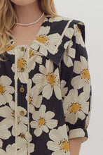 Load image into Gallery viewer, Pretty As A Floral Picture Blouse with Sailor Collar
