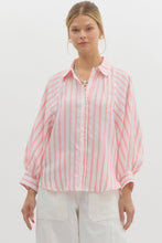 Load image into Gallery viewer, The Striped Spring Day Casual Cuff Long Sleeve Blouse
