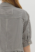 Load image into Gallery viewer, Blue &amp; White Casual Button Down Blouse with Front Pocket
