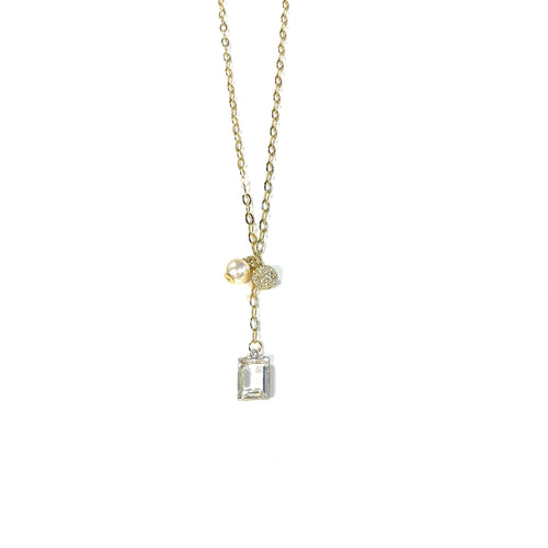 LV Swarovski Crystal & Pearl Got Style Necklace