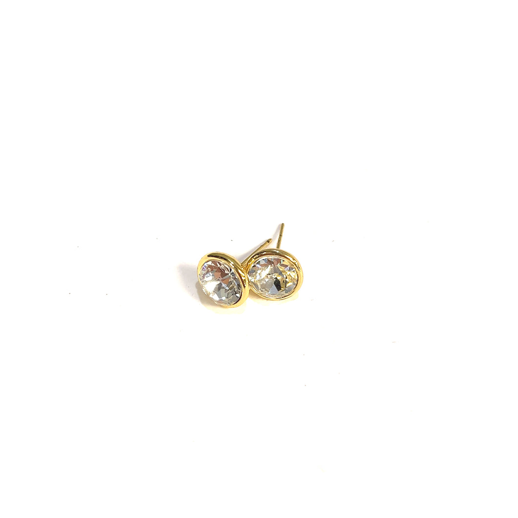 Swarovski Crystal Bezel Set Stud Earrings