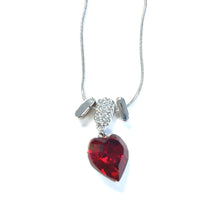 Load image into Gallery viewer, Swarovski Ruby Red Heart Necklace
