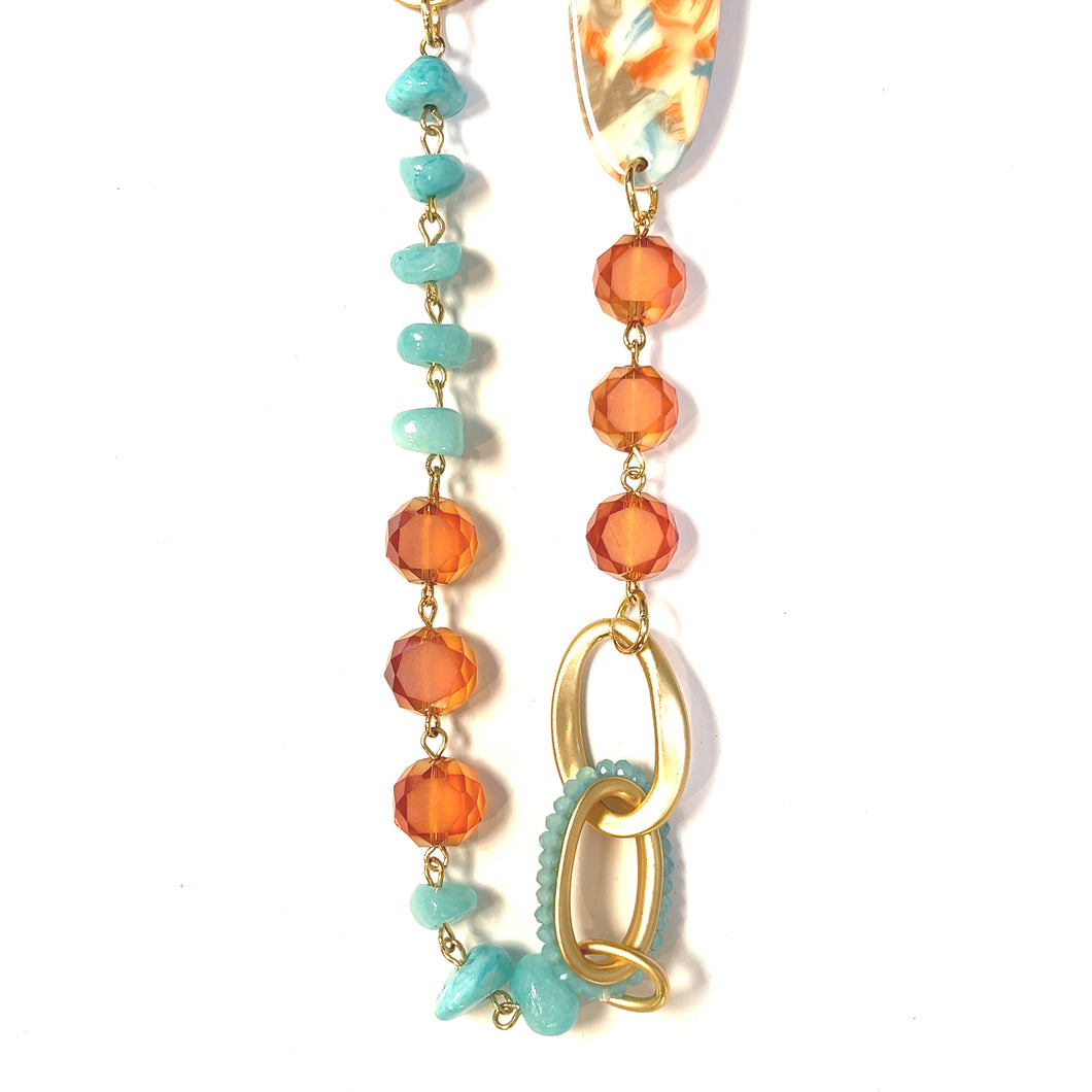 Large Oval It Up In Style Acrylic Long Necklace