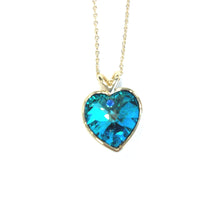 Load image into Gallery viewer, Swarovski Blue Water Heart Necklace
