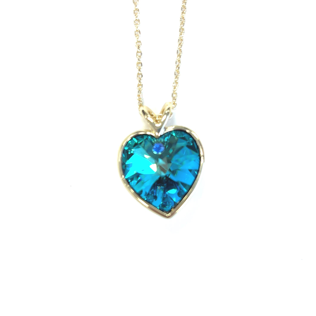 Swarovski Blue Water Heart Necklace