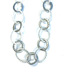 Load image into Gallery viewer, Long Link Hammered Circle Necklace
