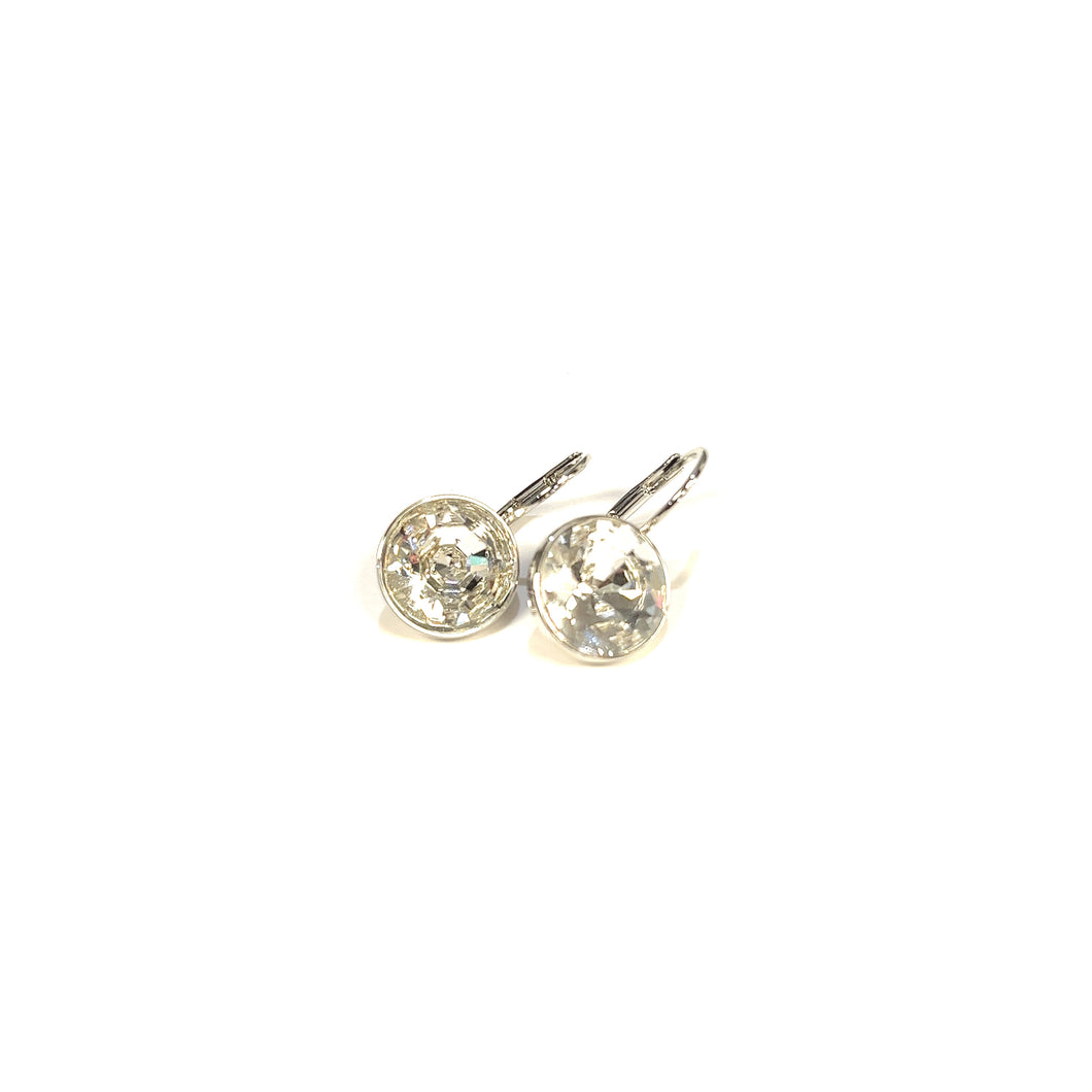 Swarovski Crystal Bezel Set Leaver Back Earrings