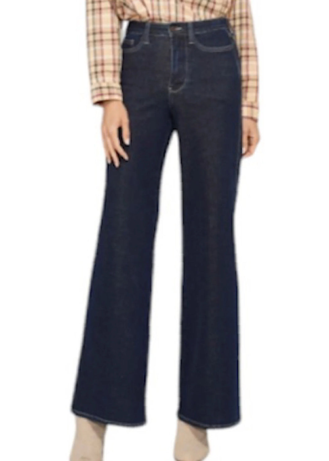Dark Denim Tummy Control Retro Wide Jeans by Judy Blue