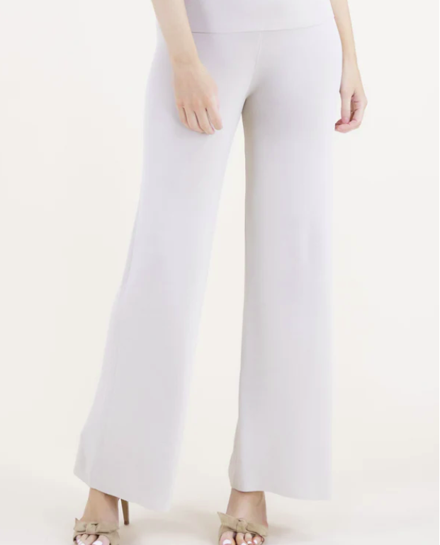 Neutral Wide Leg Thin Knit Pants