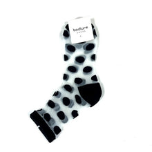 Load image into Gallery viewer, The Sheer Polka Dot Low High Nylon Sock
