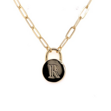 Load image into Gallery viewer, Padlock Initial Necklace - Gold
