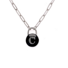 Load image into Gallery viewer, Padlock Initial Necklace - Silver
