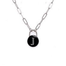 Load image into Gallery viewer, Padlock Initial Necklace - Silver
